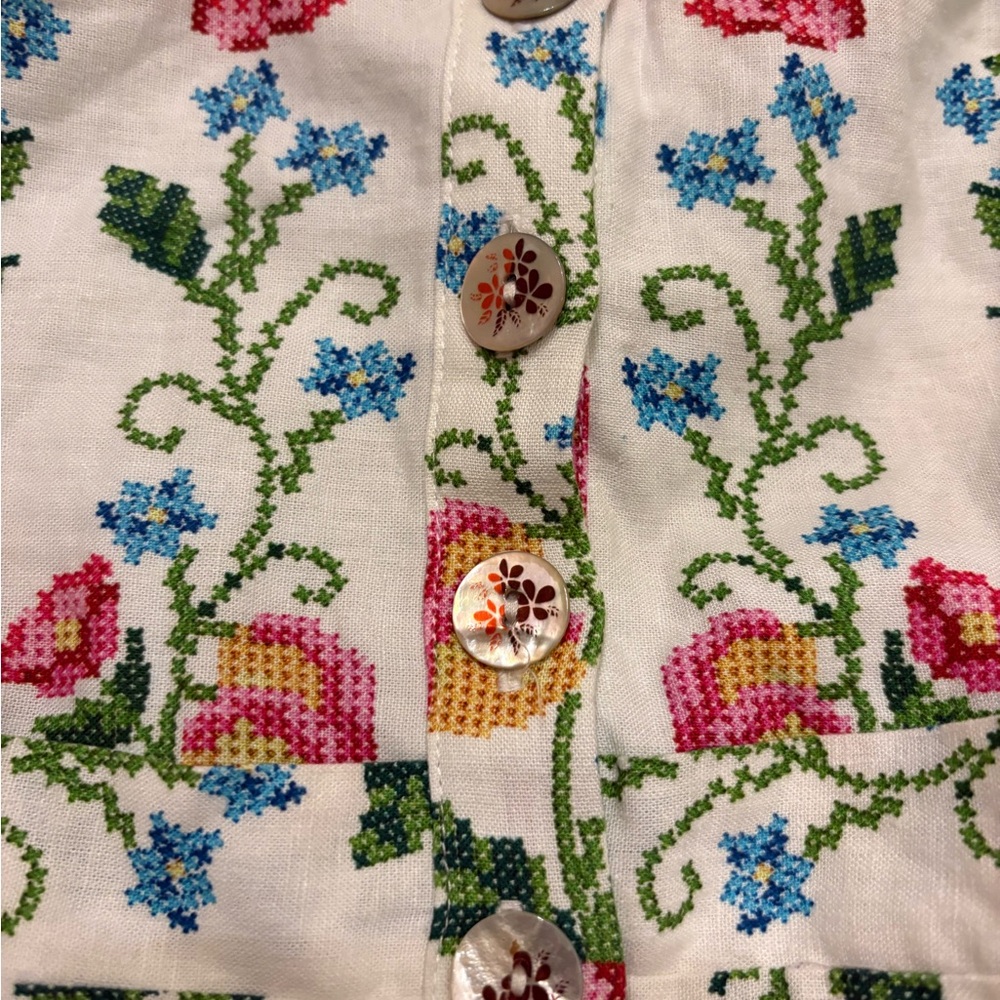 NWOT FARM Rio Tropical Romance Floral-Print Linen-Blend Romper Women’s Medium - Picture 9 of 16